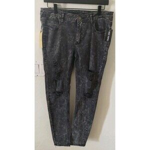 Hot Topic Black Distressed Wash Jeans SZ 15 Stretch